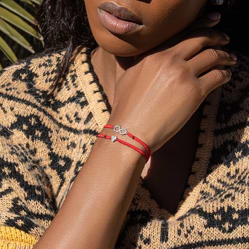 Karma and Luck  Bracelets - Red Womens  -  Endless Bliss - Red String Infinity Charm Bracelet