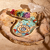 Karma and Luck  Home Decor  -  Balanced Spirit - Peace & Love Hamsa Plate 7 Chakra White Sage Box