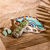 Karma and Luck  Home Decor  -  Protection & Manifestation - Evil Eye Hamsa Plate Rosemary White Sage Gift Box
