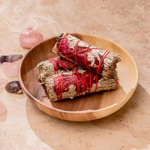 Karma and Luck  Home Decor  -  Emotional Cleansing -  Rose with White Sage Love Box