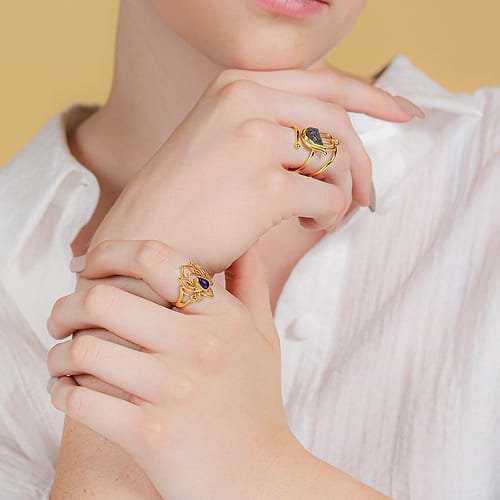 Karma and Luck  Ring  -  Blessed Balance - Amethyst Lotus Ring
