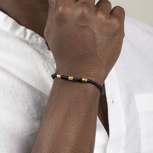Karma and Luck  Bracelet  -  Conscious Life - Triple Protection Matte Onyx Bracelet
