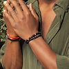 Karma and Luck  Bracelets - Mens  -  Prosperous Journey - Matte Onyx Evil Eye Charm Bracelet