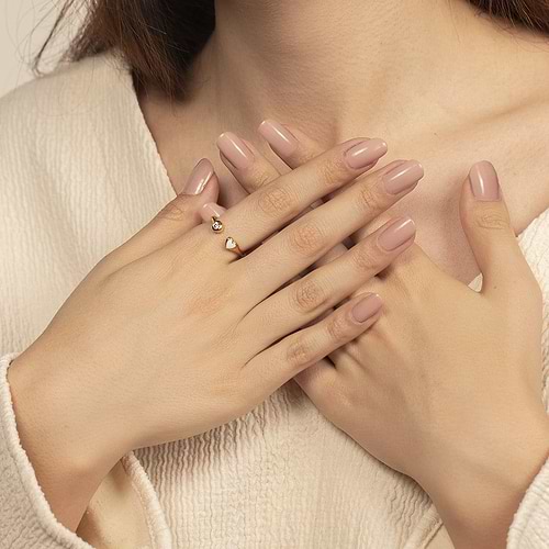 Karma and Luck  Ring  -  Pure Love - Heart Petite Gold Ring