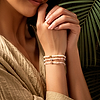 Karma and Luck  Bracelets - Womens  -  Love Generator - Triple Heart Moonstone Pink Opal Pearl Bracelet Stack