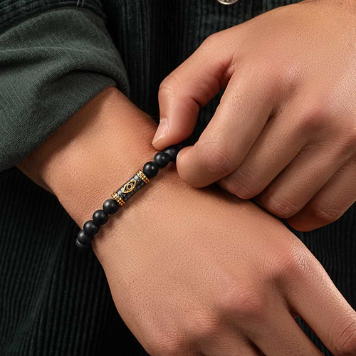 Karma and Luck  Bracelet  -  Steadfast Perseverance - Matte Onyx Bracelet