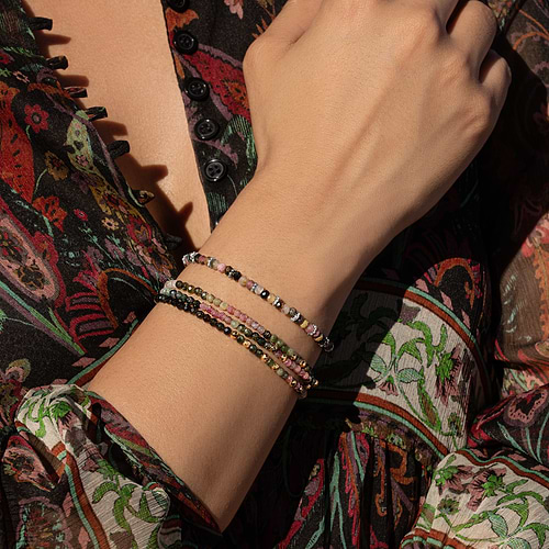 Karma and Luck  Bracelets - Womens  -  Peaceful Guidance - Tourmaline Hamsa Charm Bracelet