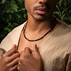 Karma and Luck  Necklaces - Mens  -  Spiritual Alignment - Black Onyx Heishi Choker Necklace