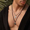 Karma and Luck  Necklaces - Mens  -  Deep Consciousness - Matte Onyx Evil Eye Pendant Necklace