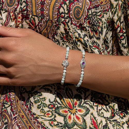 Karma and Luck  Bracelets - Womens  -  Blooming Splendor Jade Lotus Charm Bracelet