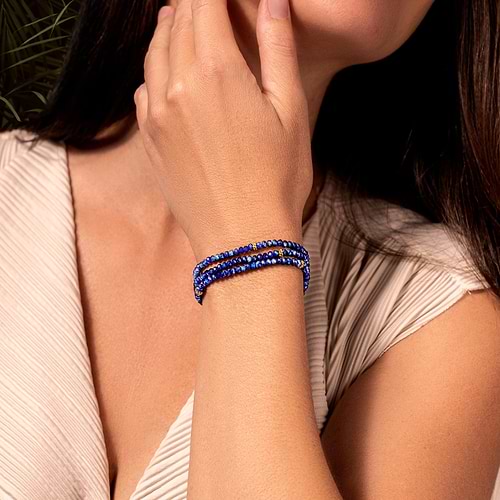 Karma and Luck  Bracelets - Womens  -  Peaceful Heart Lapis Lazuli Wrap Bracelet