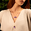 Picture of Soothing Remedy - Gold Amethyst Evil Eye Double Pointer Necklace