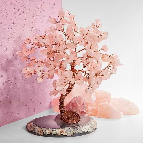 Karma and Luck  Tree of life  -  Love Harmony - Feng Shui Rose Quartz Tree