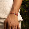 Karma and Luck  Bracelets - Red Mens  -  Hopeful Outlook - Red String Black Enamel Evil Eye Charm Bracelet