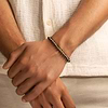 Karma and Luck  Bracelets - Mens  -  Fiery Guardian - Black Enamel Evil Eye Charm Bracelet