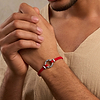Picture of Endless Blessings Men's Silver Karma Circle Red String Bracelet